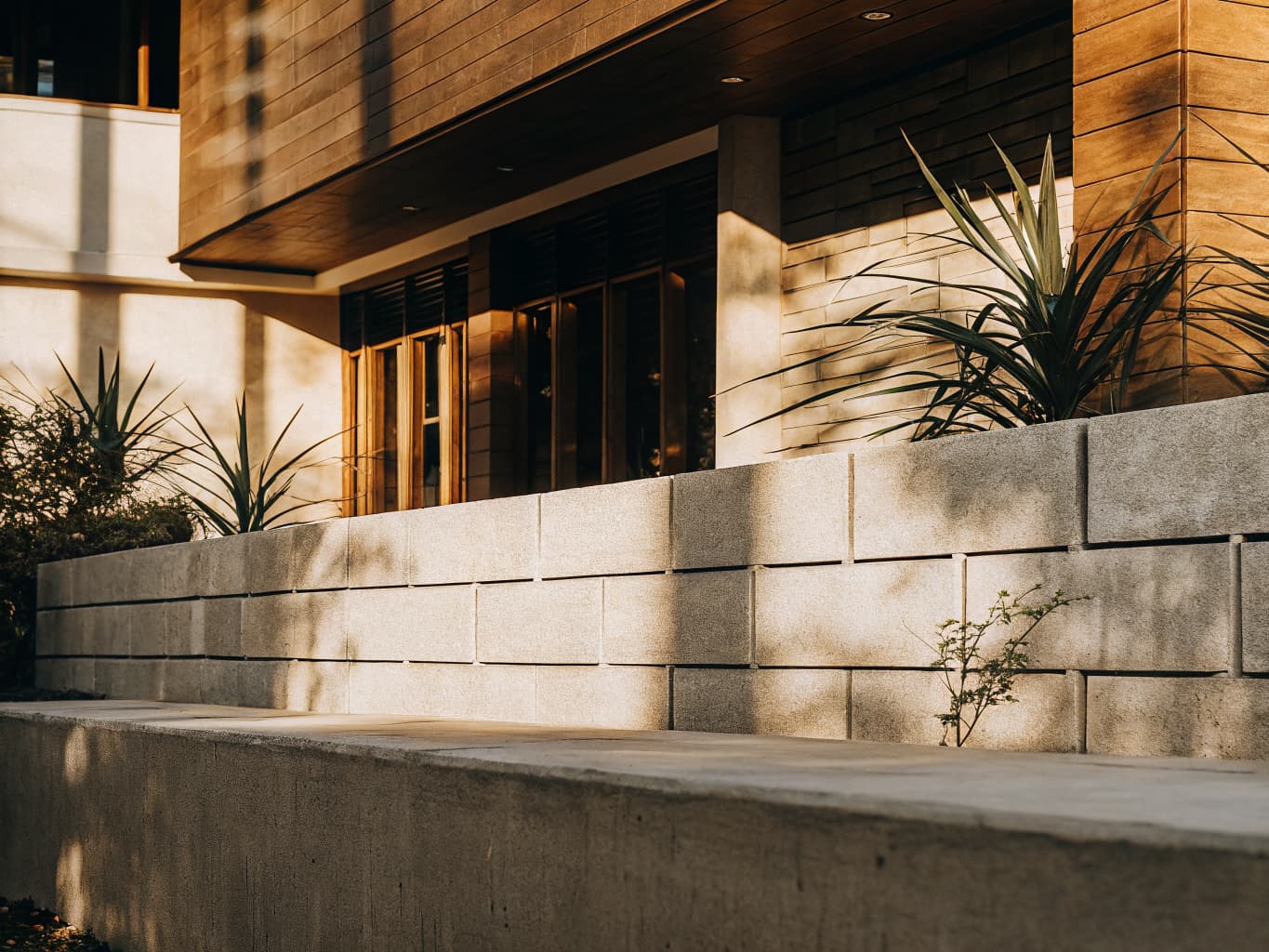 Concrete block wall construction service