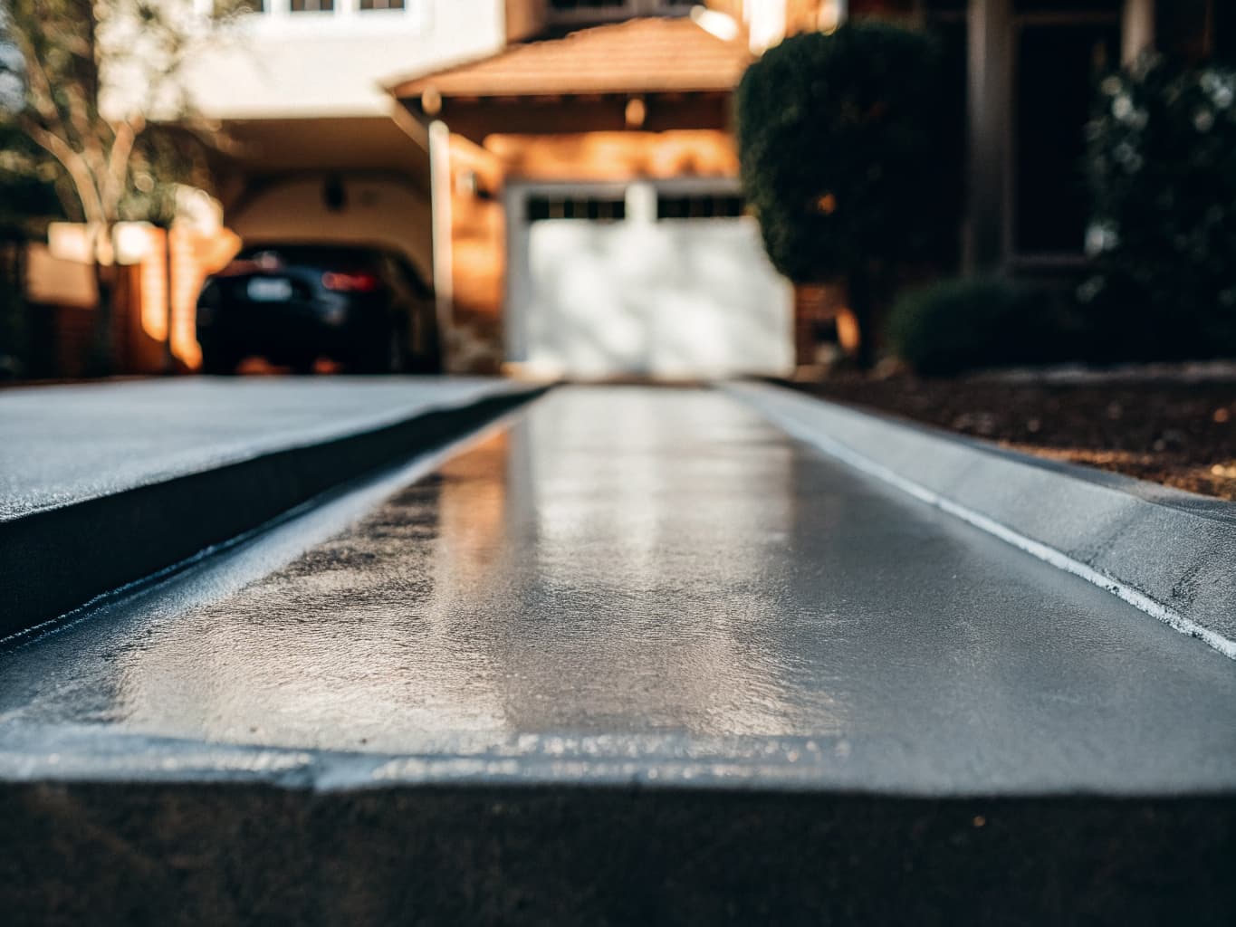 Concrete driveway construction and installation