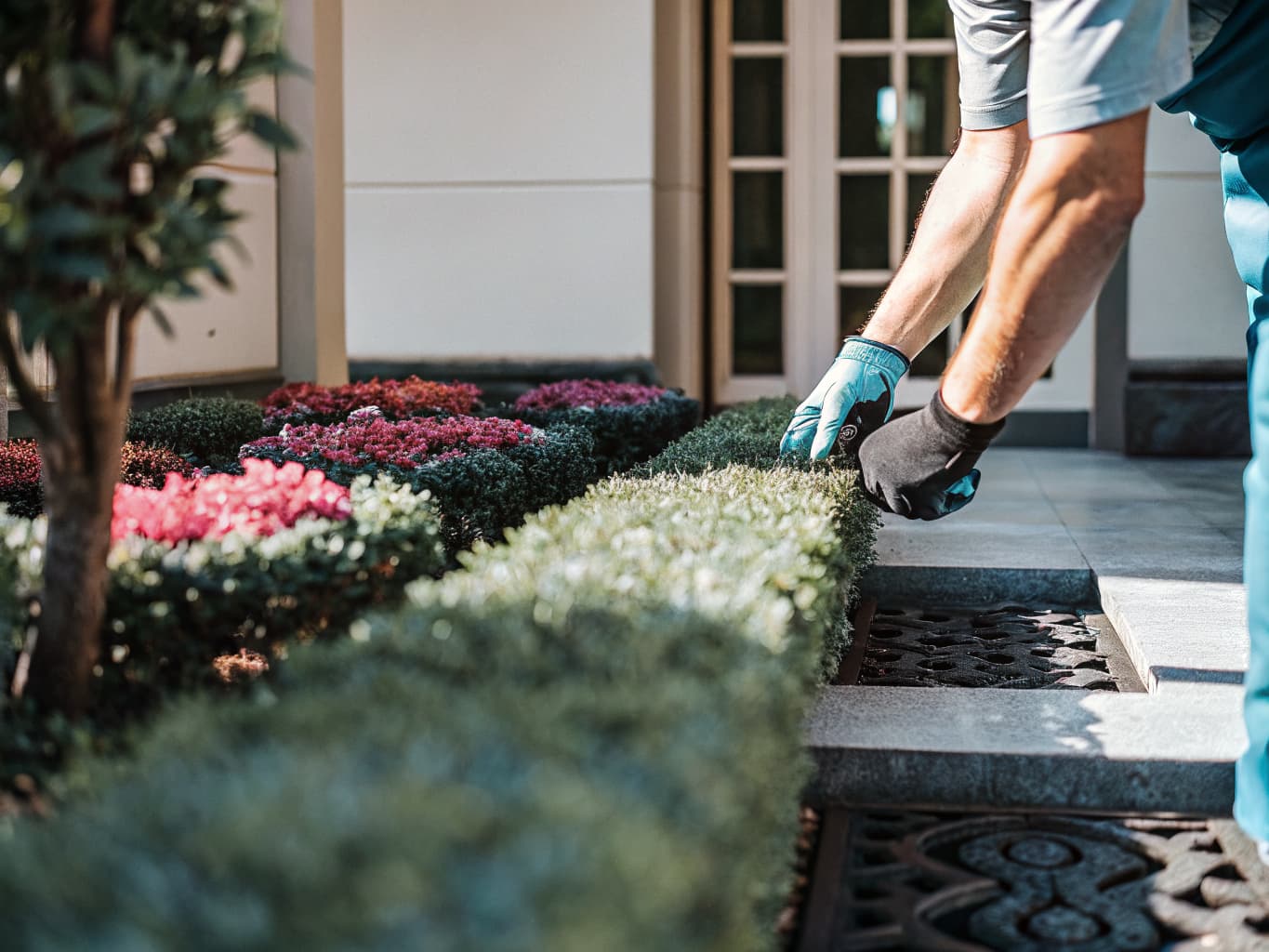 Garden bed maintenance and ornamental plant care